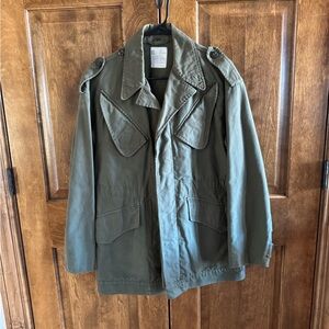 Vintage KL Dutch Green Military Jacket - Size 39 EUR